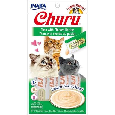Inaba Churru Tuna with Chicken Cat Treats 4-piece pack